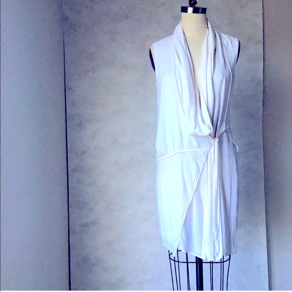 ZARA COWL LAYERED ASYMMETRIC DRAPE DRESS 941